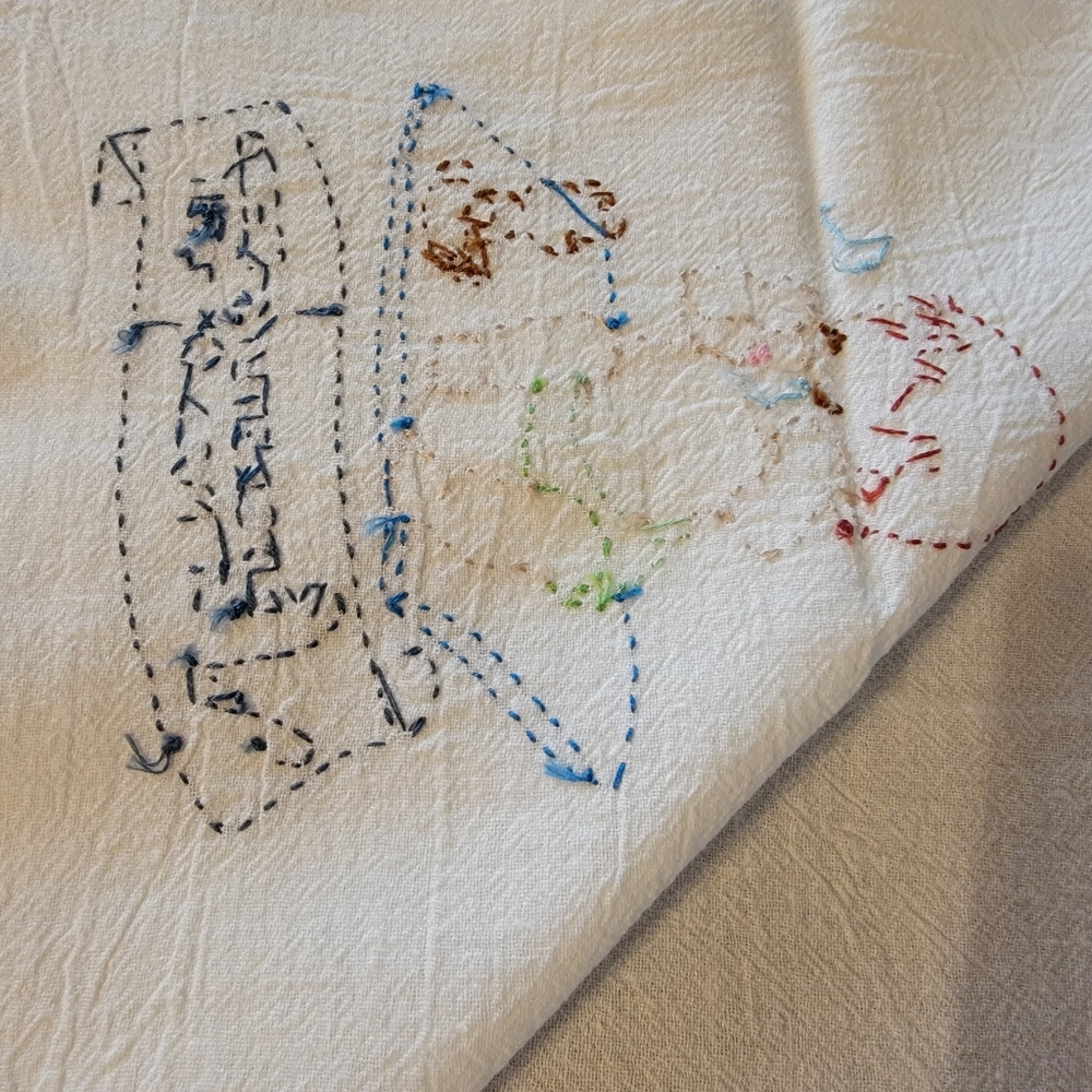 Embroidered Tea Towel - Picture 3 of 4